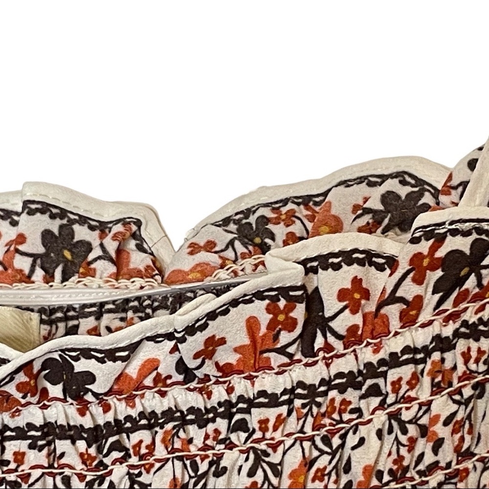 Max Studio Cottagecore Floral Print Rayon Smocked Elbow Sleeve Peasant Top - Picture 7 of 12
